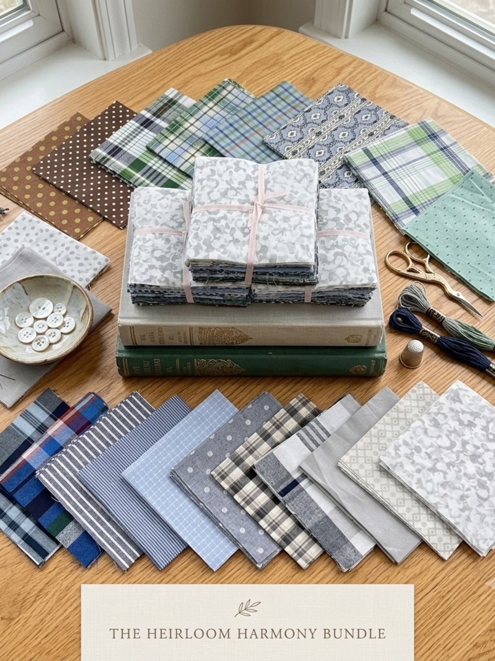 150pcs Heritage Haberdashery pre cut charm pack 5" squares cotton fabric quilt